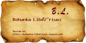 Bohunka Libériusz névjegykártya